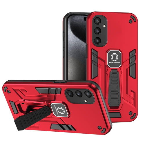 For Samsung Galaxy S24 5G Shockproof Holder Phone Case(Red) - HoMEdemic™ 