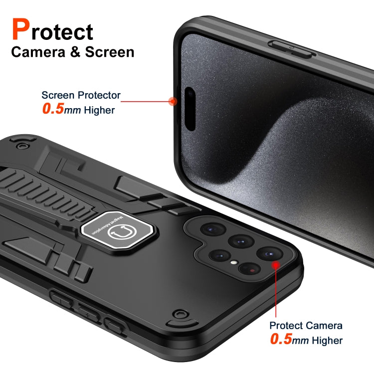 For Samsung Galaxy S24 Ultra 5G Shockproof Holder Phone Case(Black) - HoMEdemic™ 