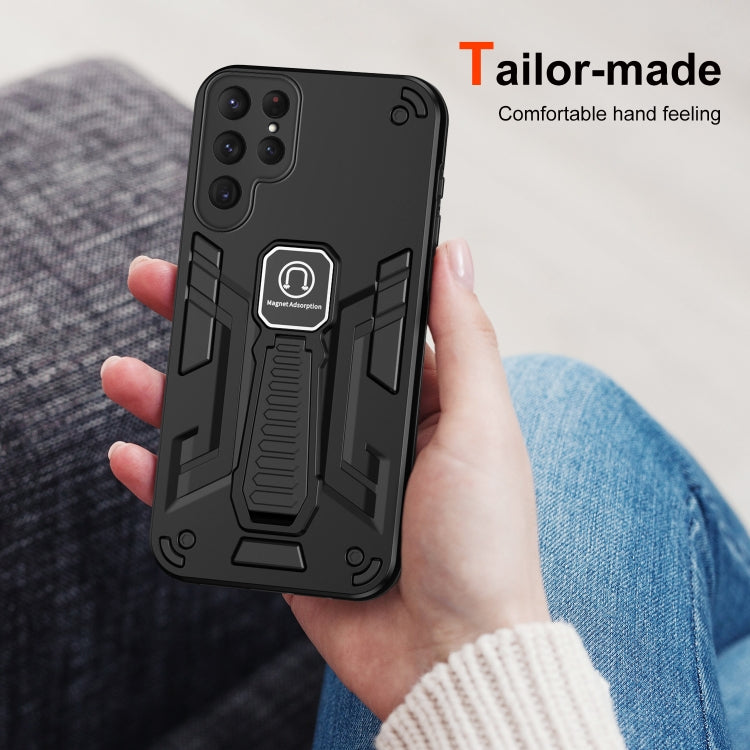 For Samsung Galaxy S24 Ultra 5G Shockproof Holder Phone Case(Black) - HoMEdemic™ 