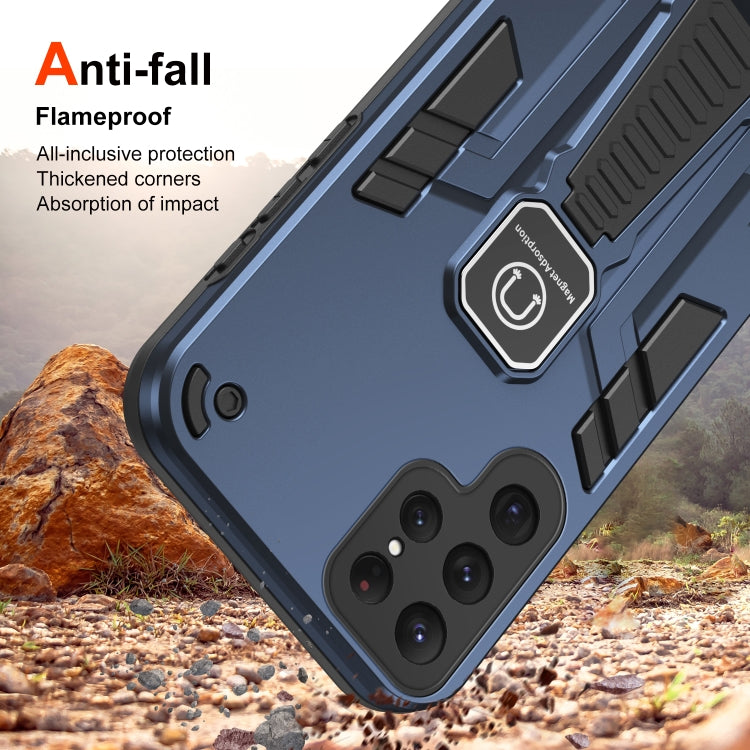 For Samsung Galaxy S24 Ultra 5G Shockproof Holder Phone Case(Blue) - HoMEdemic™ 