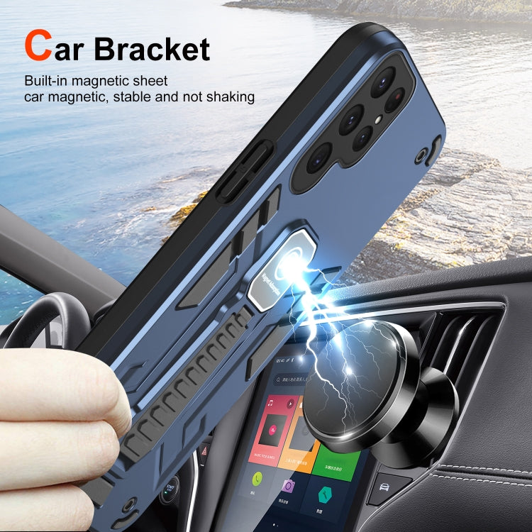 For Samsung Galaxy S24 Ultra 5G Shockproof Holder Phone Case(Blue) - HoMEdemic™ 