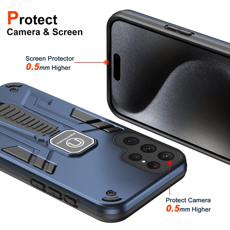 For Samsung Galaxy S24 Ultra 5G Shockproof Holder Phone Case(Blue) - HoMEdemic™ 