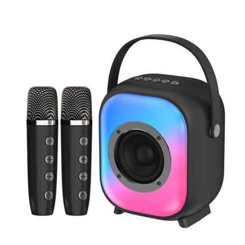 NewRixing NR168W Portable Colorful Bluetooth Speaker Home Dual Mic Karaoke Speaker(Black) - HoMEdemic™ 