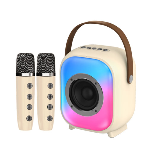 NewRixing NR168W Portable Colorful Bluetooth Speaker Home Dual Mic Karaoke Speaker(Creamy White) - HoMEdemic™ 