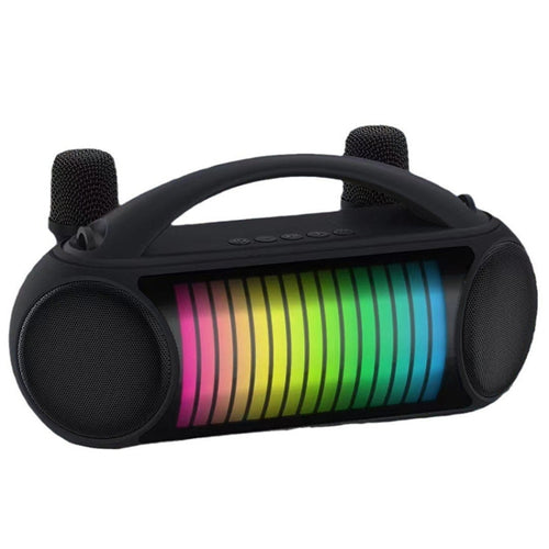 NewRixing NR-222 Portable Outdoor Dual Mic Colorful Wireless Bluetooth Speaker(Black) - HoMEdemic™ 