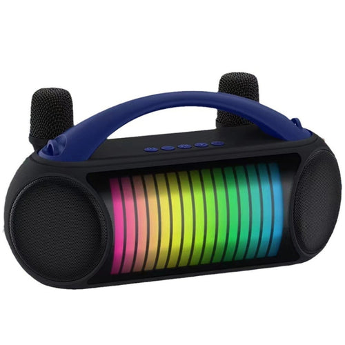 NewRixing NR-222 Portable Outdoor Dual Mic Colorful Wireless Bluetooth Speaker(Blue) - HoMEdemic™ 