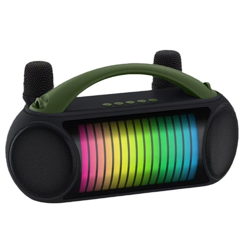 NewRixing NR-222 Portable Outdoor Dual Mic Colorful Wireless Bluetooth Speaker(Green) - HoMEdemic™ 