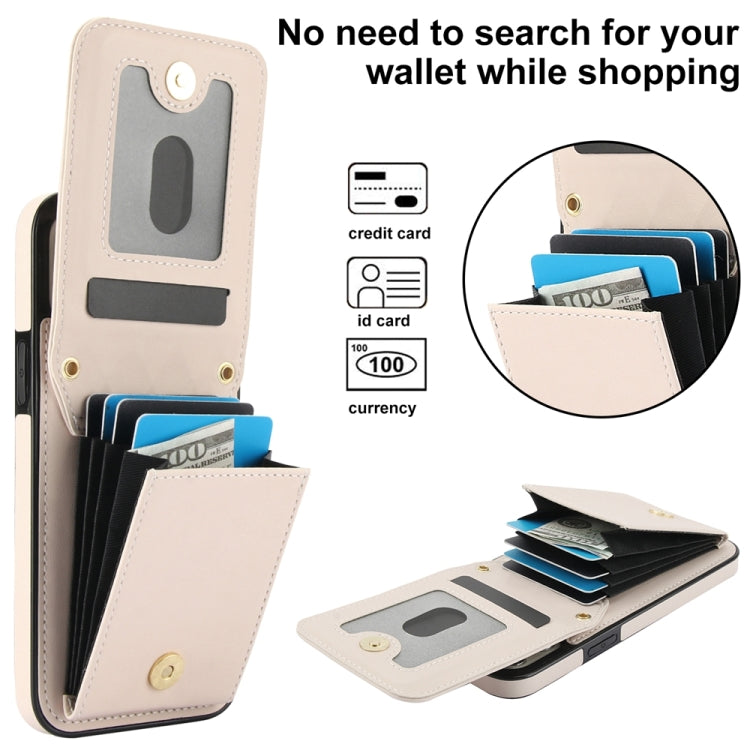 For iPhone 15 Pro YM015 Crossbody Rhombic Card Bag RFID Phone Case(White) - HoMEdemic™ 