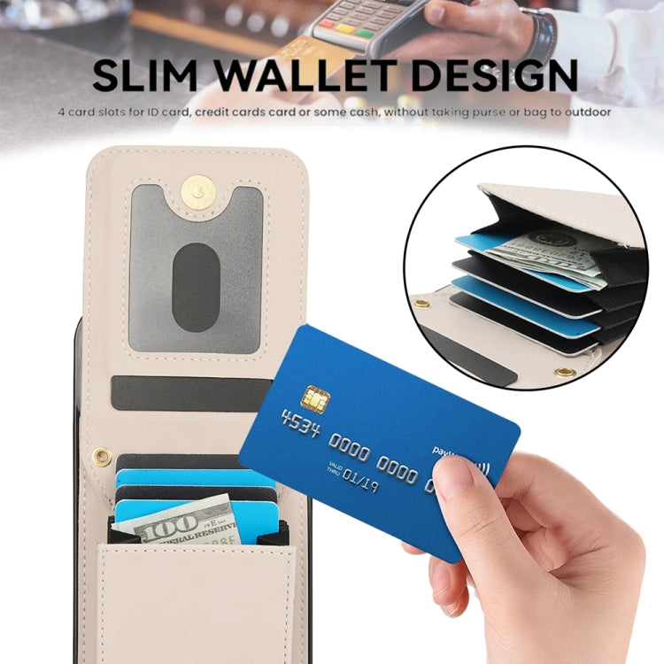 For iPhone 15 Pro YM015 Crossbody Rhombic Card Bag RFID Phone Case(White) - HoMEdemic™ 