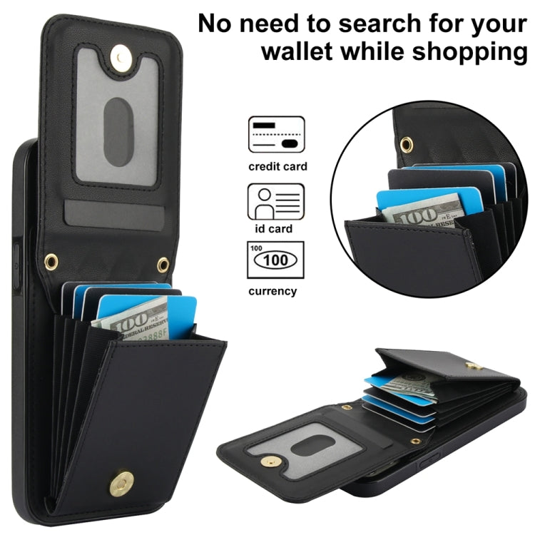 For iPhone 15 Pro YM015 Crossbody Rhombic Card Bag RFID Phone Case(Black) - HoMEdemic™ 