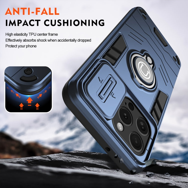 For iPhone 15 Pro Camshield Ring Holder Phone Case(Royal Blue) - HoMEdemic™ 
