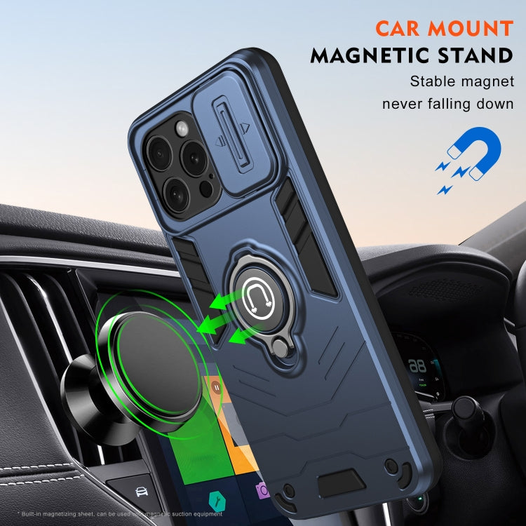 For iPhone 15 Pro Camshield Ring Holder Phone Case(Royal Blue) - HoMEdemic™ 