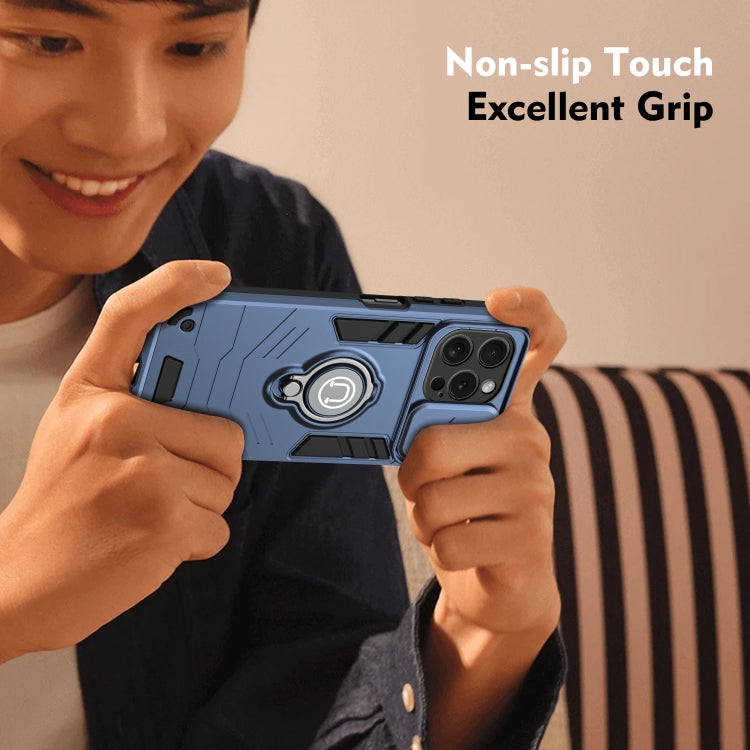 For iPhone 15 Pro Camshield Ring Holder Phone Case(Royal Blue) - HoMEdemic™ 