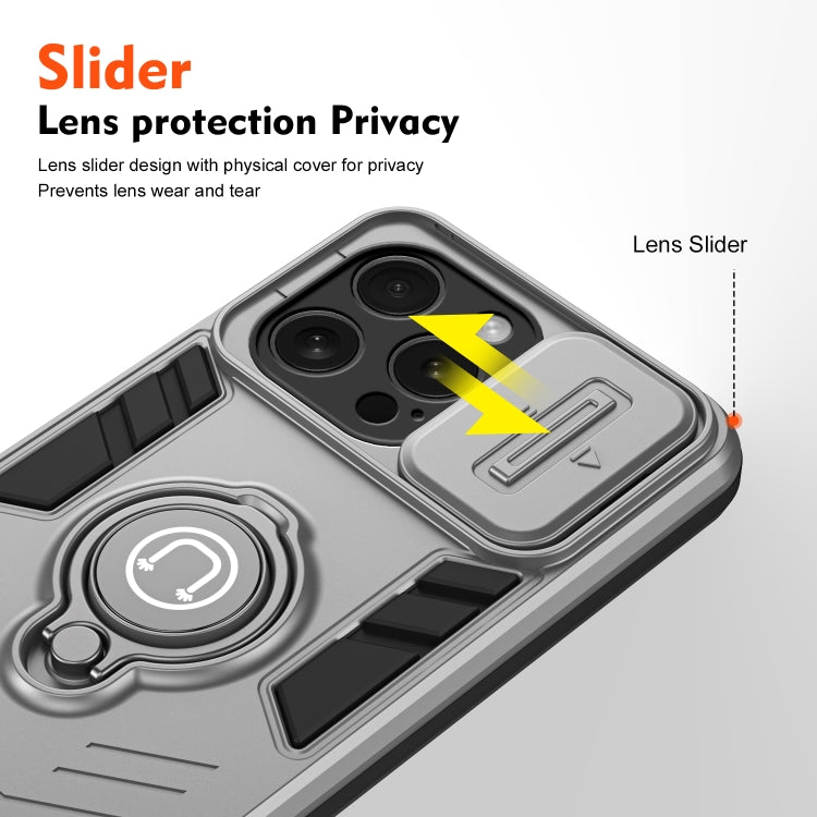 For iPhone 15 Pro Camshield Ring Holder Phone Case(Grey) - HoMEdemic™ 