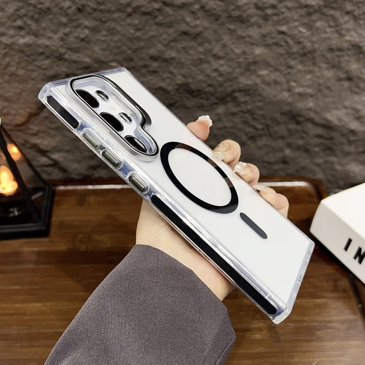 For Samsung Galaxy S24 Ultra 5G J2 High Transparent MagSafe Magnetic Frame Holder Phone Case(White) - HoMEdemic™ 