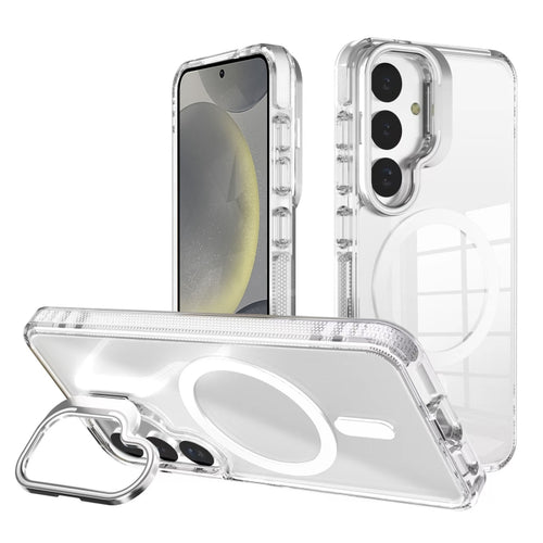 For Samsung Galaxy S24 J2 High Transparent MagSafe Magnetic Frame Holder Phone Case(White) - HoMEdemic™ 