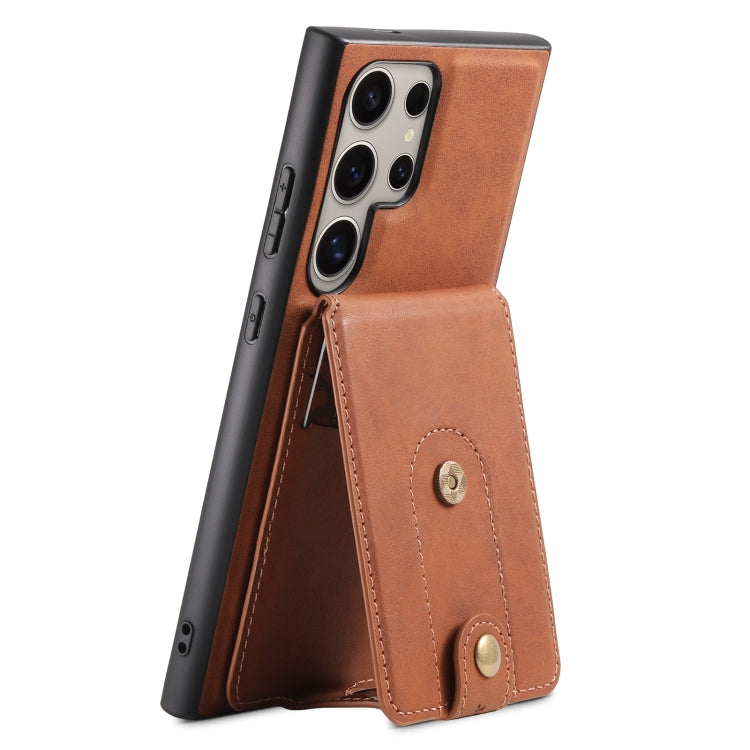 For Samsung Galaxy S24 Ultra 5G Denior D14 NK Retro Pattern MagSafe Magnetic Card Holder Leather Phone Case(Brown) - HoMEdemic™ 