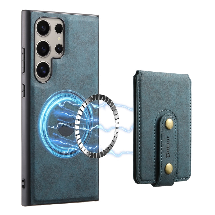 For Samsung Galaxy S24 Ultra 5G Denior D14 NK Retro Pattern MagSafe Magnetic Card Holder Leather Phone Case(Blue) - HoMEdemic™ 