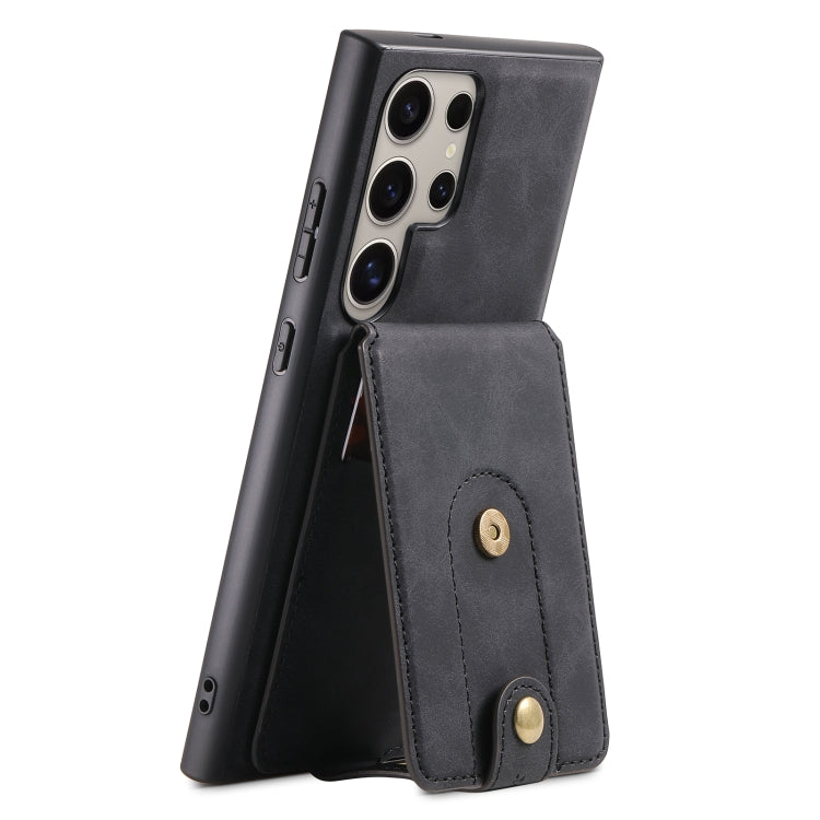 For Samsung Galaxy S24 Ultra 5G Denior D14 NK Retro Pattern MagSafe Magnetic Card Holder Leather Phone Case(Black) - HoMEdemic™ 
