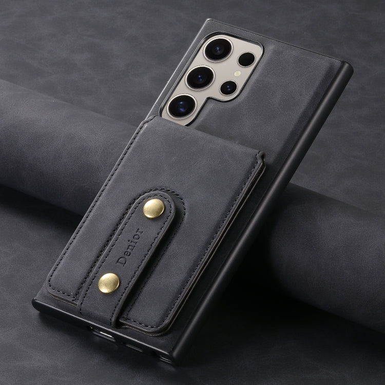 For Samsung Galaxy S24 Ultra 5G Denior D14 NK Retro Pattern MagSafe Magnetic Card Holder Leather Phone Case(Black) - HoMEdemic™ 