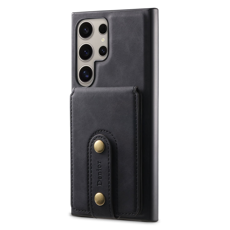 For Samsung Galaxy S24 Ultra 5G Denior D14 NK Retro Pattern MagSafe Magnetic Card Holder Leather Phone Case(Black) - HoMEdemic™ 