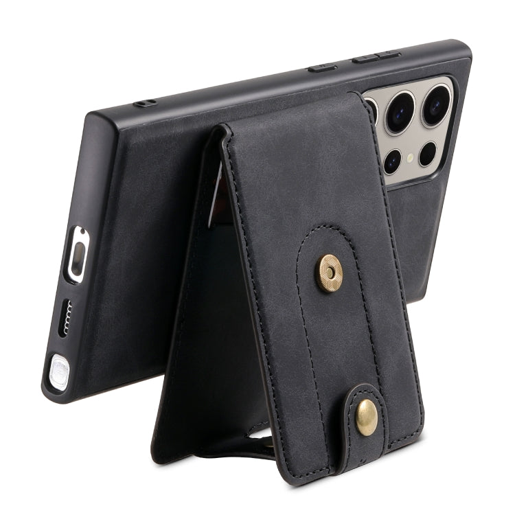For Samsung Galaxy S24 Ultra 5G Denior D14 NK Retro Pattern MagSafe Magnetic Card Holder Leather Phone Case(Black) - HoMEdemic™ 