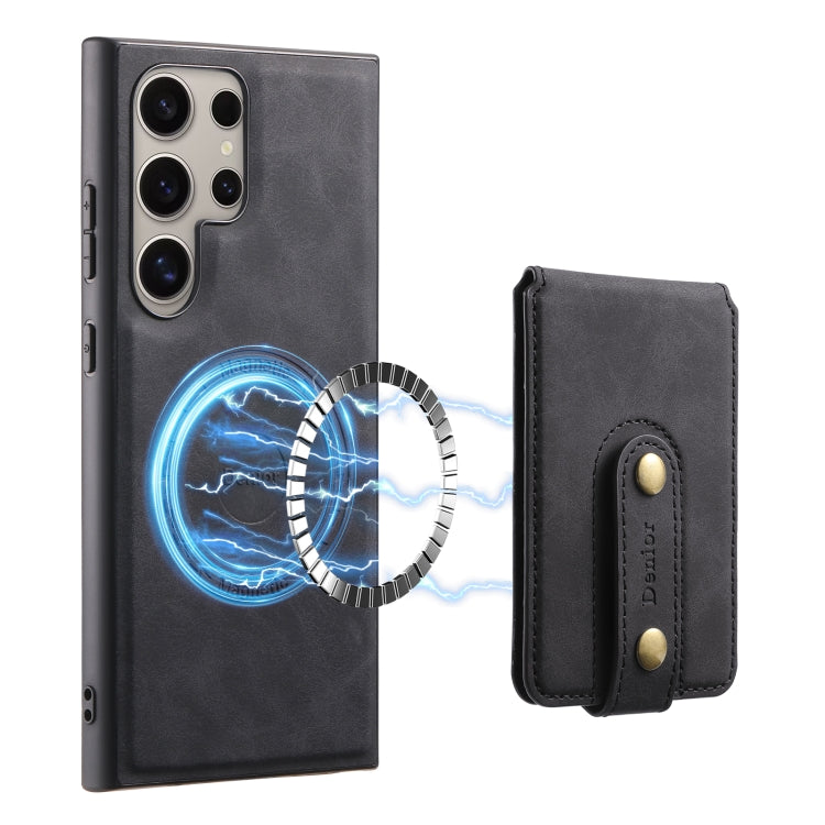 For Samsung Galaxy S24 Ultra 5G Denior D14 NK Retro Pattern MagSafe Magnetic Card Holder Leather Phone Case(Black) - HoMEdemic™ 