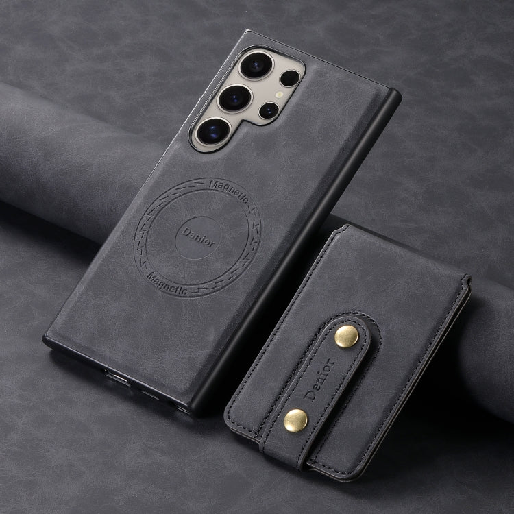 For Samsung Galaxy S24 Ultra 5G Denior D14 NK Retro Pattern MagSafe Magnetic Card Holder Leather Phone Case(Black) - HoMEdemic™ 