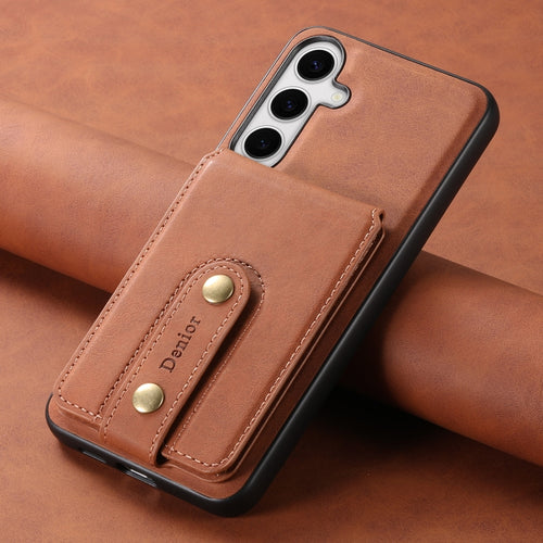 For Samsung Galaxy S24 5G Denior D14 NK Retro Pattern MagSafe Magnetic Card Holder Leather Phone Case(Brown) - HoMEdemic™ 