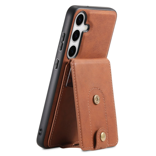 For Samsung Galaxy S24 5G Denior D14 NK Retro Pattern MagSafe Magnetic Card Holder Leather Phone Case(Brown) - HoMEdemic™ 