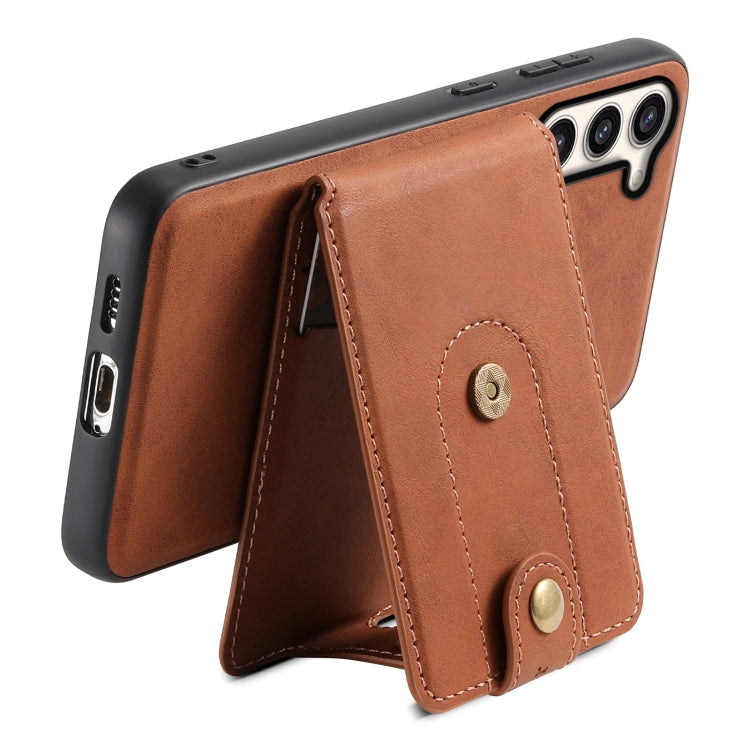 For Samsung Galaxy S23+ 5G Denior D14 NK Retro Pattern MagSafe Magnetic Card Holder Leather Phone Case(Brown) - HoMEdemic™ 