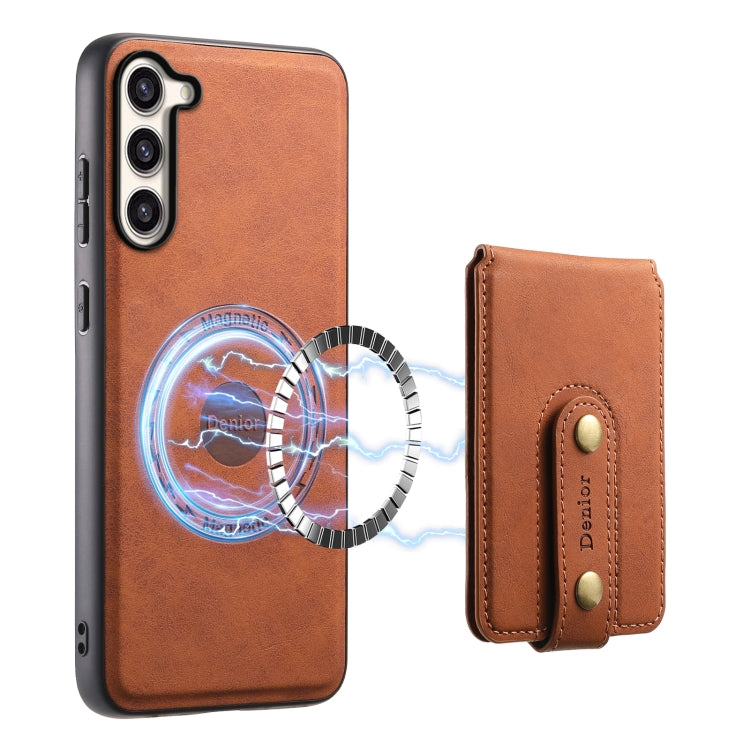 For Samsung Galaxy S23+ 5G Denior D14 NK Retro Pattern MagSafe Magnetic Card Holder Leather Phone Case(Brown) - HoMEdemic™ 