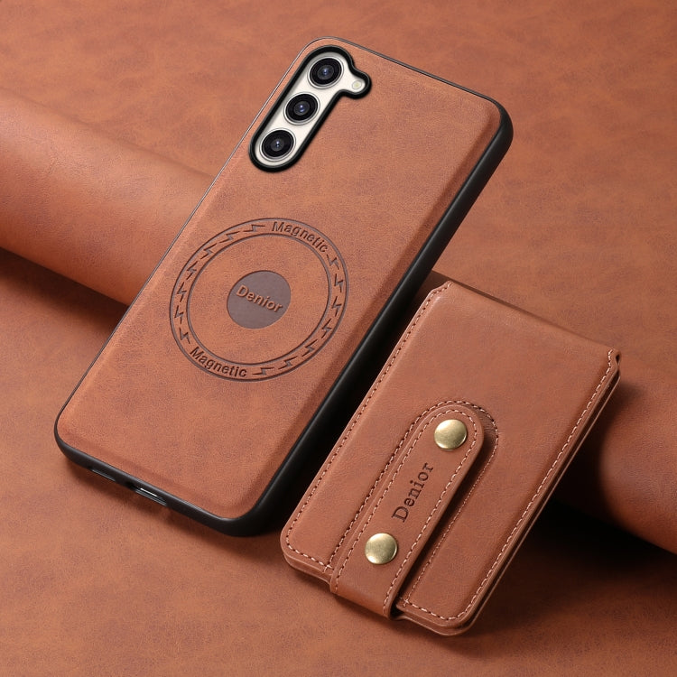 For Samsung Galaxy S23+ 5G Denior D14 NK Retro Pattern MagSafe Magnetic Card Holder Leather Phone Case(Brown) - HoMEdemic™ 