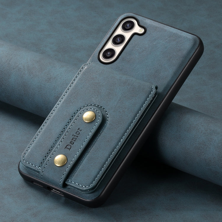 For Samsung Galaxy S23+ 5G Denior D14 NK Retro Pattern MagSafe Magnetic Card Holder Leather Phone Case(Blue) - HoMEdemic™ 