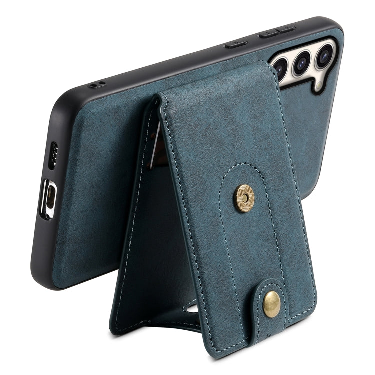 For Samsung Galaxy S23+ 5G Denior D14 NK Retro Pattern MagSafe Magnetic Card Holder Leather Phone Case(Blue) - HoMEdemic™ 