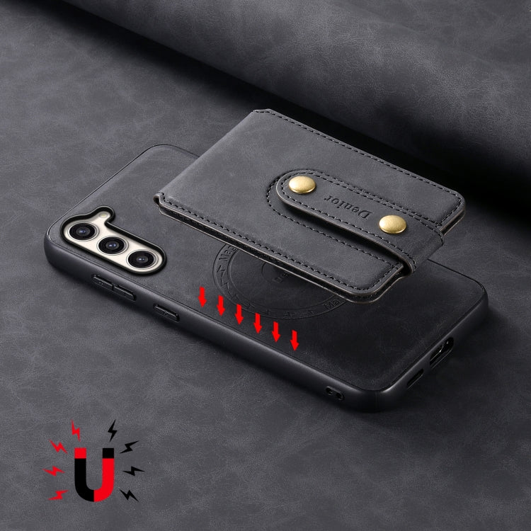 For Samsung Galaxy S23+ 5G Denior D14 NK Retro Pattern MagSafe Magnetic Card Holder Leather Phone Case(Black) - HoMEdemic™ 