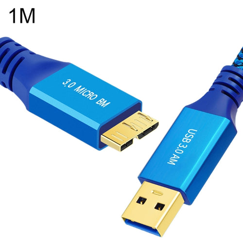 USB 3.0 Male To Micro USB 3.0 Male Braided Cable, Length:1m(Blue) - HoMEdemic™ 