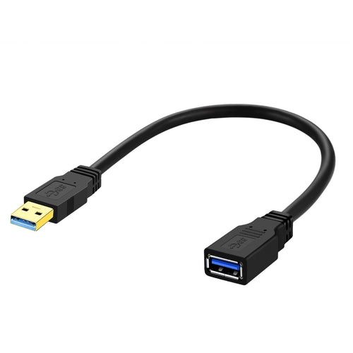 USB 3.0 Female To USB 3.0 Male PVC Cable, Length:0.3m(Black) - HoMEdemic™ 