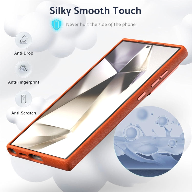 For Samsung Galaxy S24 Ultra Prime Leather MagSafe Magnetic Phone Case(Orange) - HoMEdemic™ 