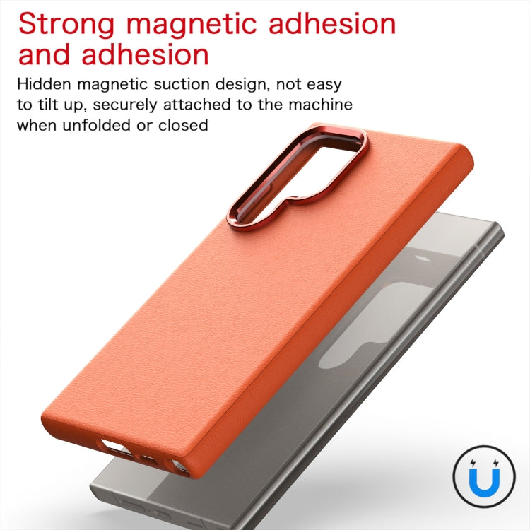 For Samsung Galaxy S24 Ultra Prime Leather MagSafe Magnetic Phone Case(Orange) - HoMEdemic™ 