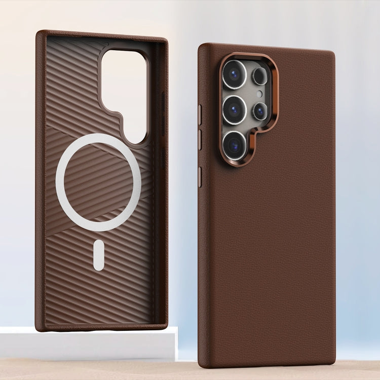 For Samsung Galaxy S24 Ultra Prime Leather MagSafe Magnetic Phone Case(Brown) - HoMEdemic™ 
