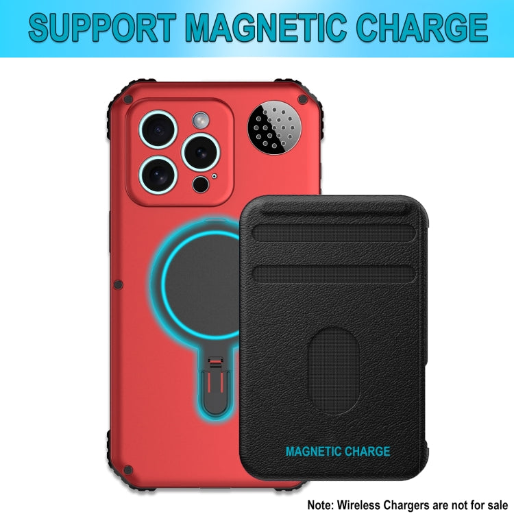 For iPhone 15 Pro Aromatherapy MagSafe Holder Life Waterproof Rugged Phone Case(Red) - HoMEdemic™ 