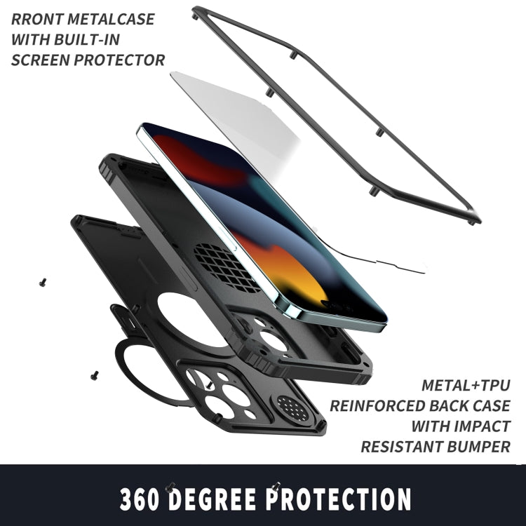 For iPhone 15 Pro Aromatherapy MagSafe Holder Life Waterproof Rugged Phone Case(Black) - HoMEdemic™ 