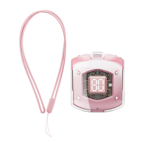 ROCK RAU0766 Bubble Transparent TWS Wireless Bluetooth Earphone with Lanyard(Pink) - HoMEdemic™ 