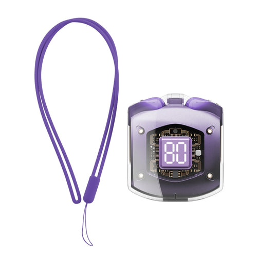 ROCK RAU0766 Bubble Transparent TWS Wireless Bluetooth Earphone with Lanyard(Purple) - HoMEdemic™ 