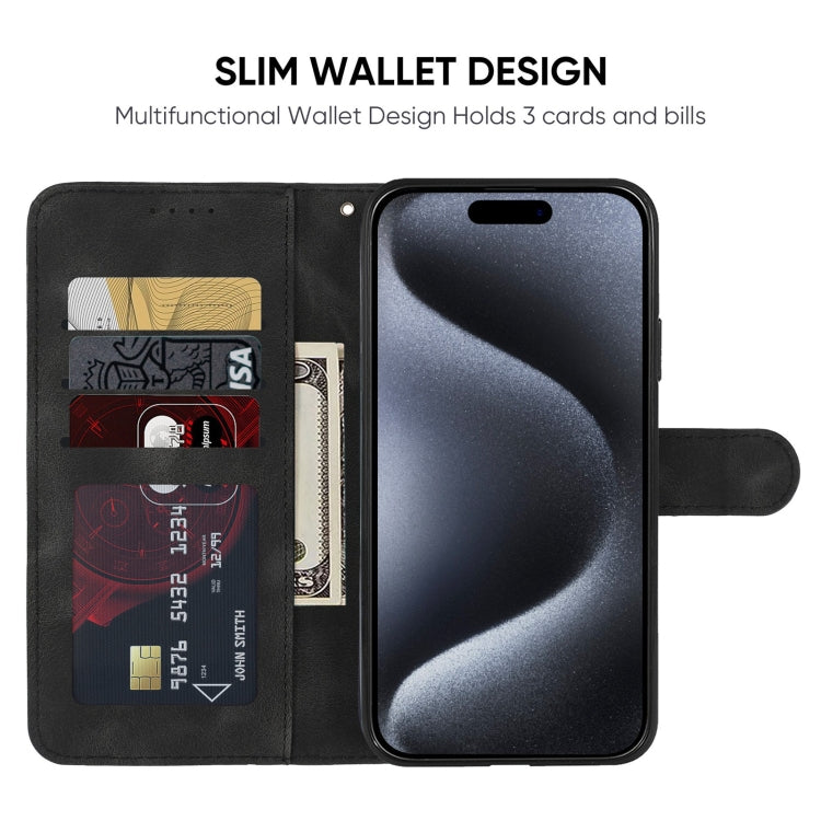 For iPhone 15 Pro Skin Feel Geometric Lines Leather Phone Case(Black) - HoMEdemic™ 