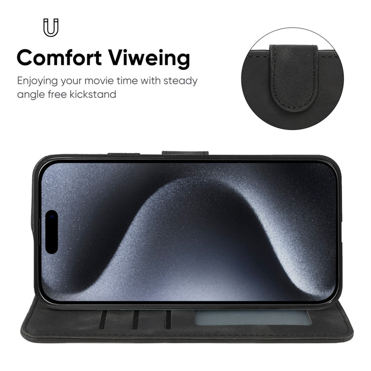 For iPhone 15 Pro Skin Feel Geometric Lines Leather Phone Case(Black) - HoMEdemic™ 