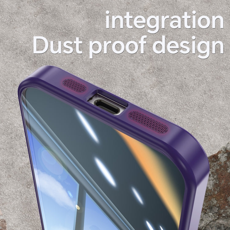 For iPhone 15 Pro Acrylic Hybrid TPU Armor Shockproof Phone Case(Purple) - HoMEdemic™ 