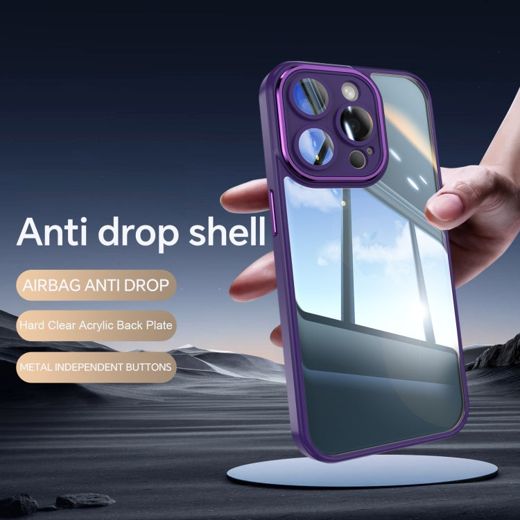 For iPhone 15 Pro Acrylic Hybrid TPU Armor Shockproof Phone Case(Purple) - HoMEdemic™ 