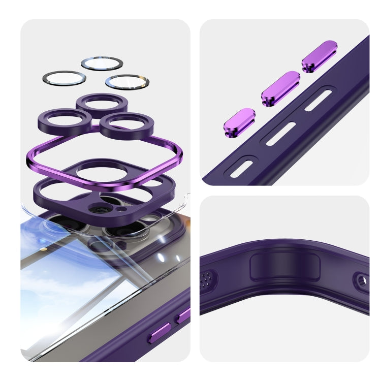 For iPhone 15 Pro Acrylic Hybrid TPU Armor Shockproof Phone Case(Purple) - HoMEdemic™ 
